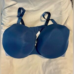 Cacique by Lane Bryant Light Lined Balconette Underwire Bra - Wmns Sz 42DD -Blue